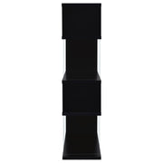 Emelle 63-inch 4-shelf Glass Panel Bookshelf Black - 800340