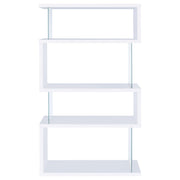 Emelle 63-inch 4-shelf Glass Panel Bookshelf White - 800300