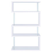 Emelle 63-inch 4-shelf Glass Panel Bookshelf White - 800300