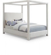 Emerson Linen Textured King Bed (3 Boxes) Cream - Gate FurnitureKing Bed