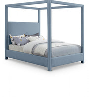 Emerson Linen Textured King Bed (3 Boxes) Light Blue - Gate FurnitureKing Bed