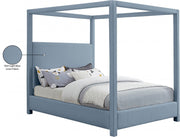 Emerson Linen Textured King Bed (3 Boxes) Light Blue - Gate FurnitureKing Bed