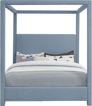 Emerson Linen Textured King Bed (3 Boxes) Light Blue - Gate FurnitureKing Bed