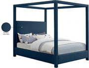 Emerson Linen Textured Queen Bed (3 Boxes) Blue - Gate FurnitureQueen Bed