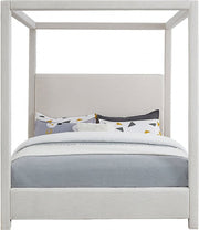Emerson Linen Textured Queen Bed (3 Boxes) Cream - Gate FurnitureQueen Bed