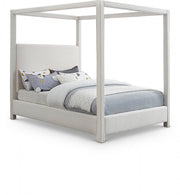 Emerson Linen Textured Queen Bed (3 Boxes) Cream - Gate FurnitureQueen Bed