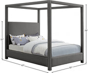 Emerson Linen Textured Queen Bed (3 Boxes) Grey - Gate FurnitureQueen Bed