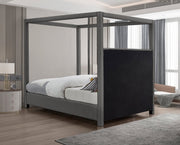 Emerson Linen Textured Queen Bed (3 Boxes) Grey - Gate FurnitureQueen Bed