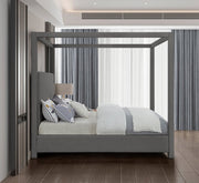 Emerson Linen Textured Queen Bed (3 Boxes) Grey - Gate FurnitureQueen Bed