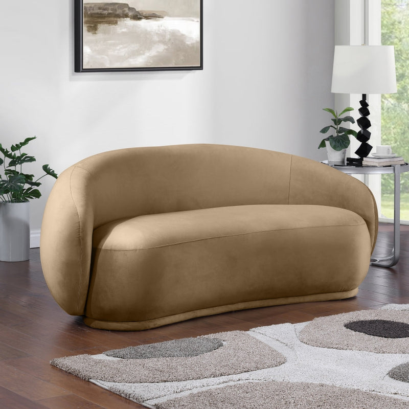 Emery 77" Velvet Upholstered Loveseat in Beige - 44044Beige-L