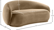 Emery 77" Velvet Upholstered Loveseat in Beige - 44044Beige-L