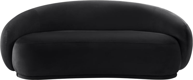 Emery 77" Velvet Upholstered Loveseat in Black - 44044Black-L