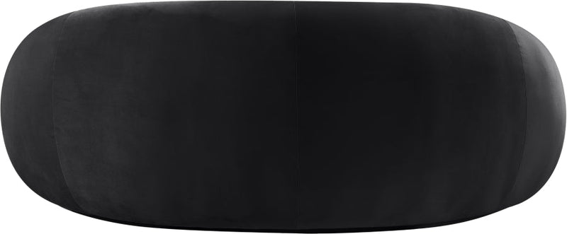 Emery 77" Velvet Upholstered Loveseat in Black - 44044Black-L