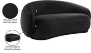 Emery 77" Velvet Upholstered Loveseat in Black - 44044Black-L