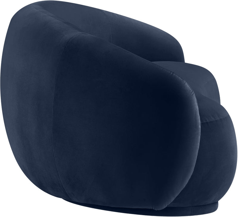 Emery 77" Velvet Upholstered Loveseat in Blue - 44044Navy-L