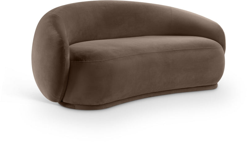 Emery 77" Velvet Upholstered Loveseat in Brown - 44044Brown-L