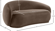 Emery 77" Velvet Upholstered Loveseat in Brown - 44044Brown-L