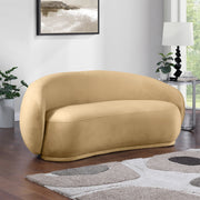 Emery 77" Velvet Upholstered Loveseat in Camel - 44044Camel-L