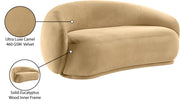 Emery 77" Velvet Upholstered Loveseat in Camel - 44044Camel-L