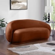 Emery 77" Velvet Upholstered Loveseat in Cognac - 44044Cognac-L
