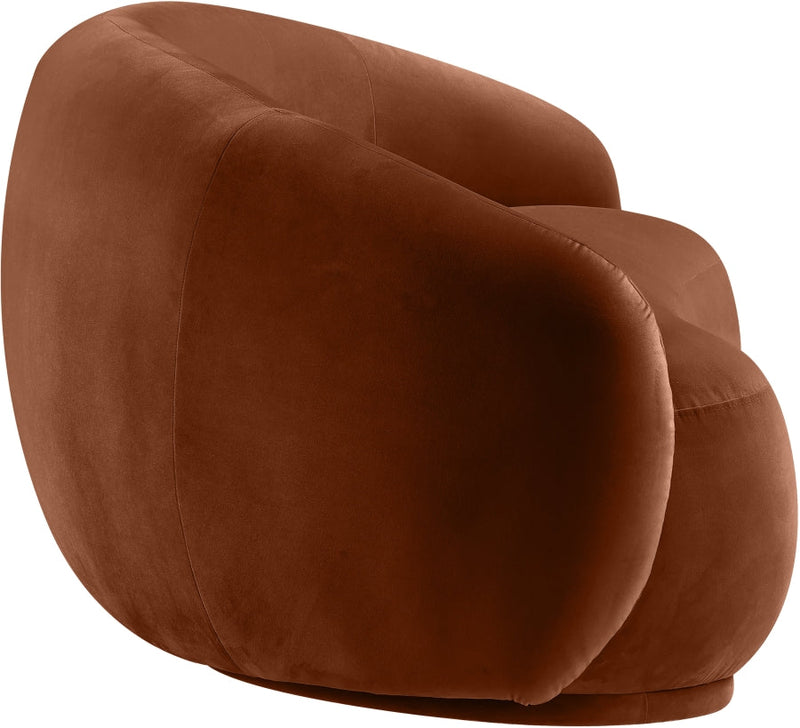 Emery 77" Velvet Upholstered Loveseat in Cognac - 44044Cognac-L