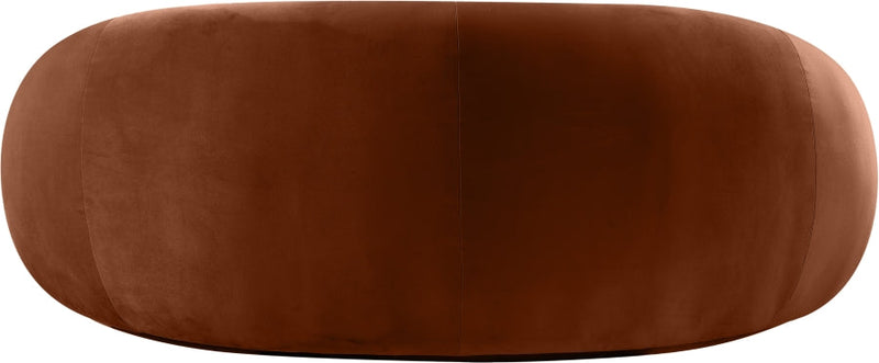 Emery 77" Velvet Upholstered Loveseat in Cognac - 44044Cognac-L