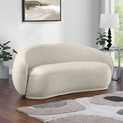 Emery 77" Velvet Upholstered Loveseat in Cream - 44044Cream-L