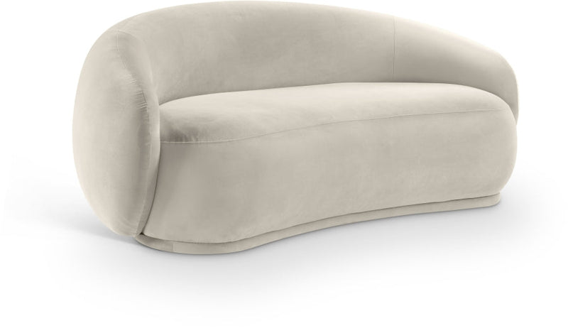 Emery 77" Velvet Upholstered Loveseat in Cream - 44044Cream-L