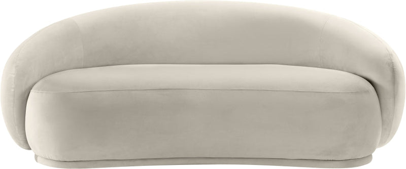 Emery 77" Velvet Upholstered Loveseat in Cream - 44044Cream-L