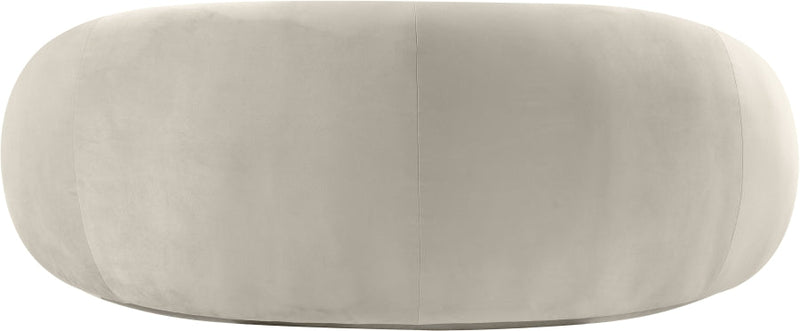 Emery 77" Velvet Upholstered Loveseat in Cream - 44044Cream-L