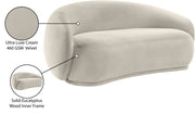 Emery 77" Velvet Upholstered Loveseat in Cream - 44044Cream-L