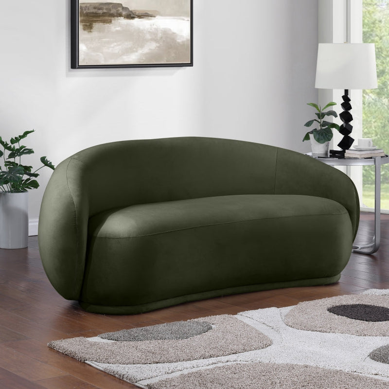 Emery 77" Velvet Upholstered Loveseat in Green - 44044Green-L