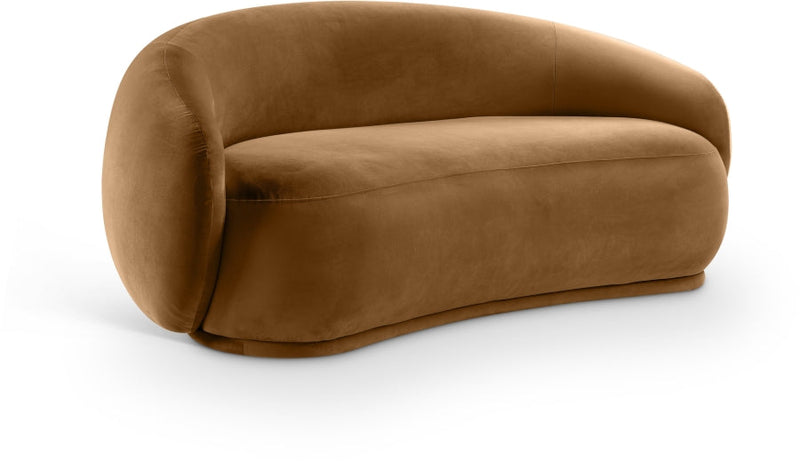 Emery 77" Velvet Upholstered Loveseat in Saddle - 44044Saddle-L