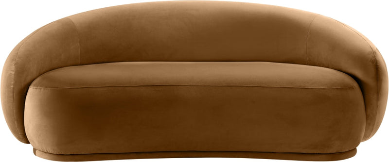 Emery 77" Velvet Upholstered Loveseat in Saddle - 44044Saddle-L