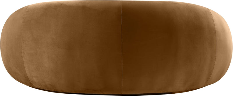 Emery 77" Velvet Upholstered Loveseat in Saddle - 44044Saddle-L