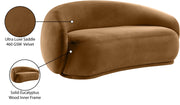 Emery 77" Velvet Upholstered Loveseat in Saddle - 44044Saddle-L