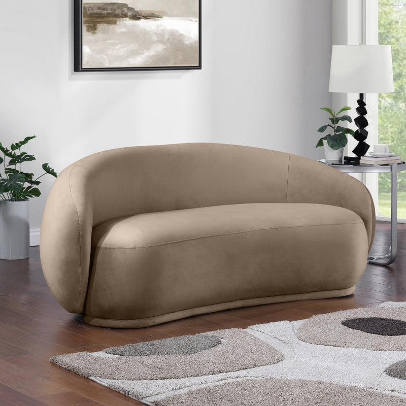 Emery 77" Velvet Upholstered Loveseat in Taupe - 44044Taupe-L