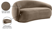 Emery 77" Velvet Upholstered Loveseat in Taupe - 44044Taupe-L