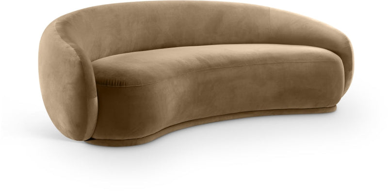 Emery 95" Velvet Upholstered Sofa in Beige - 44044Beige-S