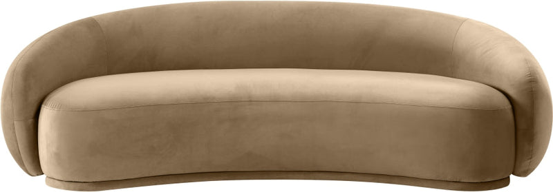 Emery 95" Velvet Upholstered Sofa in Beige - 44044Beige-S