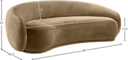 Emery 95" Velvet Upholstered Sofa in Beige - 44044Beige-S
