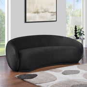 Emery 95" Velvet Upholstered Sofa in Black - 44044Black-S