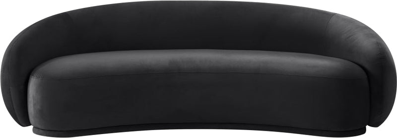 Emery 95" Velvet Upholstered Sofa in Black - 44044Black-S
