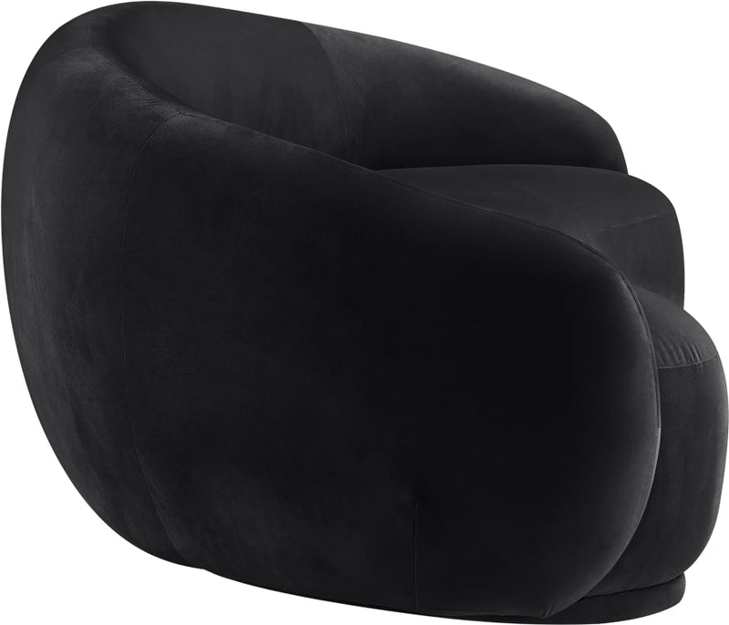 Emery 95" Velvet Upholstered Sofa in Black - 44044Black-S