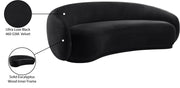 Emery 95" Velvet Upholstered Sofa in Black - 44044Black-S
