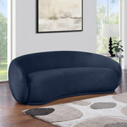 Emery 95" Velvet Upholstered Sofa in Blue - 44044Navy-S