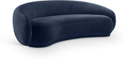 Emery 95" Velvet Upholstered Sofa in Blue - 44044Navy-S