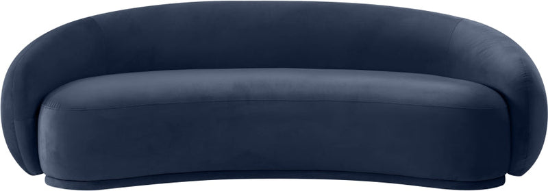 Emery 95" Velvet Upholstered Sofa in Blue - 44044Navy-S