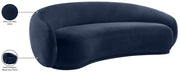 Emery 95" Velvet Upholstered Sofa in Blue - 44044Navy-S