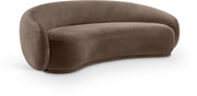 Emery 95" Velvet Upholstered Sofa in Brown - 44044Brown-S